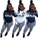 Personalized leisure printing two-piece suit HM5416
