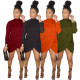 Fashion Solid Color High Collar Long Sleeves Mini Dress  GL6333
