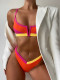 Pit strip swimsuit cross-border bikini stitching contrast swimsuit LG76620
