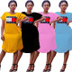 Urban Womens Casual Fashion Applique Pure Color Dress T3321H