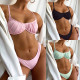 Pleated underwire bikini gather swimsuit LG76589