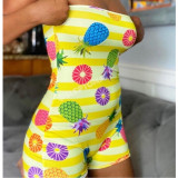 Fashion Print Sexy Wrapped Jumpsuit Shorts AW5840