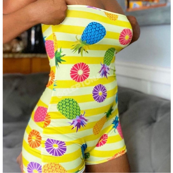 Fashion Print Sexy Wrapped Jumpsuit Shorts AW5840