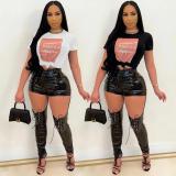 Sexy loose short sleeve round neck pullover T-shirt TM8017