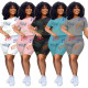 Fashion Womens clothing letter printed yoga fabric leisure sports suit two-piece suit TK6167
