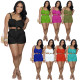 Womens wavy folds shoulder casual sexy multicolor 2-piece set SZ8028