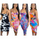 Spring and summer new print plus size Womens sexy dress H1638
