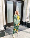 2020 autumn and winter new printing smiley face thick amber sports and leisure two-piece suit   A10
