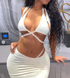 Summer hot style women's sexy sling short skirt suit, two-piece nightclub FFD1093