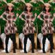 Plaid print pleated skirt CY1305