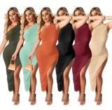Casual one-shoulder nightclub skirt feminine dress FM2023