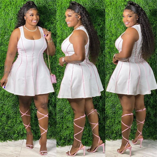 Oversized Womens vest style sleeveless sexy dress J6045