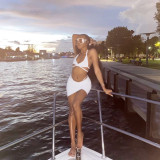 Summer hot style women's sexy sling short skirt suit, two-piece nightclub FFD1093
