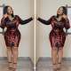 Sexy Sequins V-Neck Long Sleeves Mini Plus Size Dress CCY1354