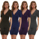Sexy fashion casual comfortable short-sleeved shorts V-neck jumpsuit SMR10025