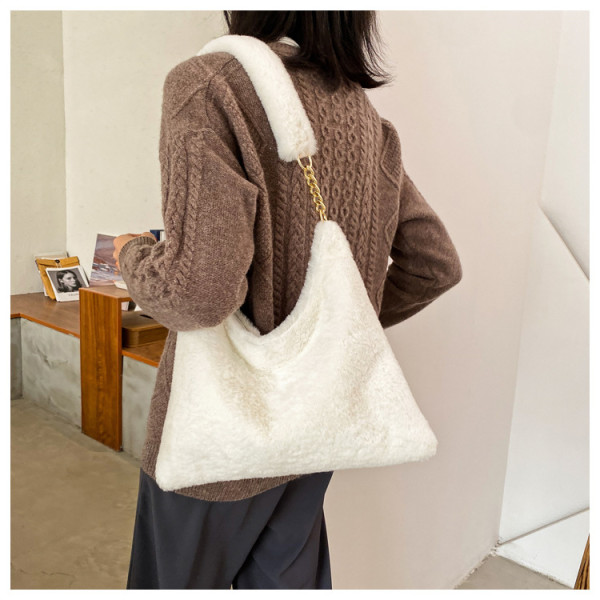 Stylish One Shouldered Fur Versatile Crossbody Bag G-962