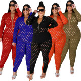 Oversized Womens clothing pleated air tights one-piece trousers SJ5279
