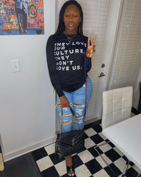 Casual Letter Printed Round Neck Long Sleeves Loose T-Shirt HMS5417