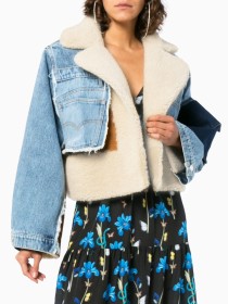 Fashion Denim Stitching Pocket Long Sleeves Short Jacket  WJ10205