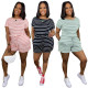 Summer new style striped drawstring zipper jumpsuit YYU6561