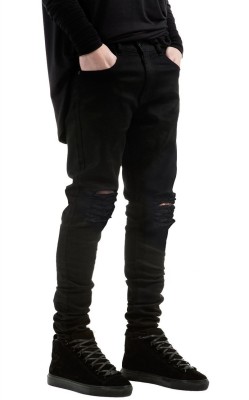 Fashion Men Hole High Waist Long Pants Skinny Jeans  TX577
