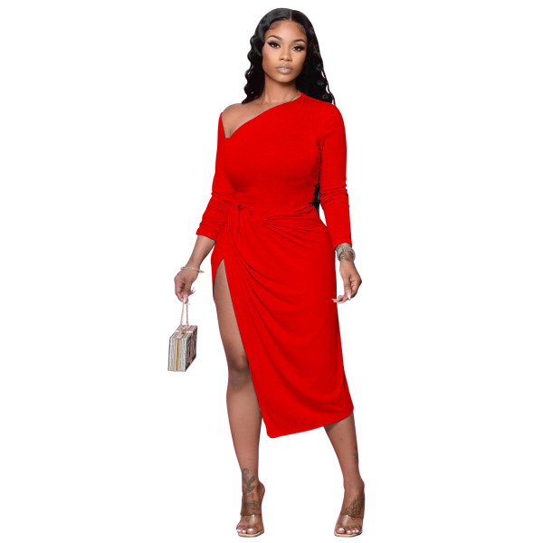 Street solid color dress MTY6507