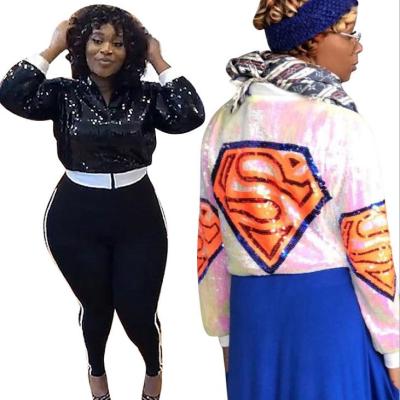 Sequin fashion street INS sequin new style with lining plus size Womens jacket OSS20923