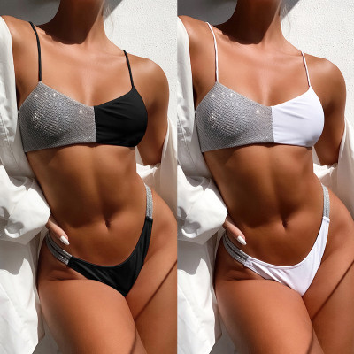Flash bikini sexy ladies split swimsuit stitching swimwear LG76574