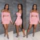 Sling pleated chest-wrapped short skirt two-piece off-the-shoulder sleeves detachable YIY1298