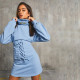 Fashion Letter Printed High Neck Long Sleeves Mini Dress CSM25407P