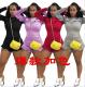 Pleated stitching solid color sports and leisure two-piece suit LM1076