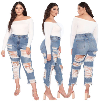 Fashion all-match personality hand-worn straight-leg pants HSF2066