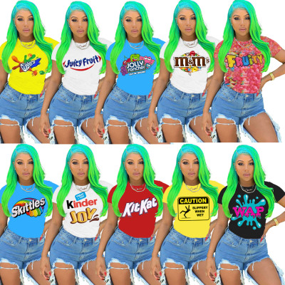 Fashion casual printed short-sleeved T-shirt LML203