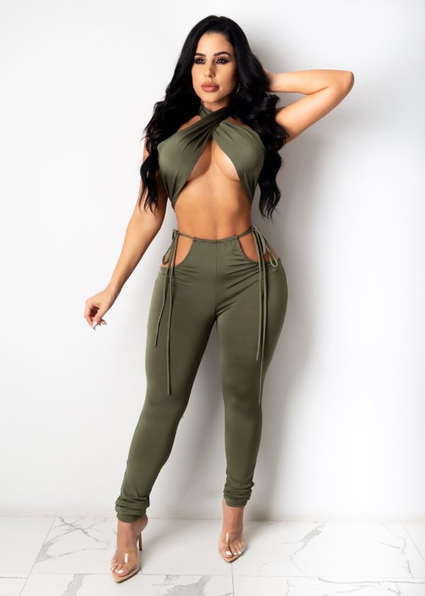 Women's sexy bandages and more ways to wear nightclub jumpsuits FF1076