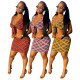 Ladies Fashion Casual Plaid Print Bundled Skirt Suit AT5121