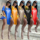 Fashion casual splash ink two-piece suit TM8020