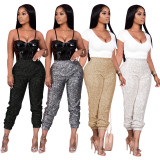 Fashion Sequins High Waist Straight Pants CM800
