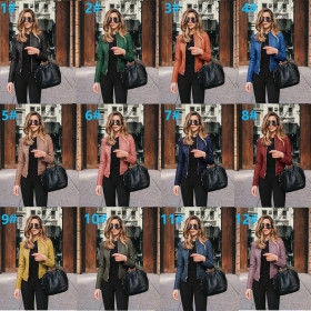 Womens fashion leather PU suit jacket OYW6036