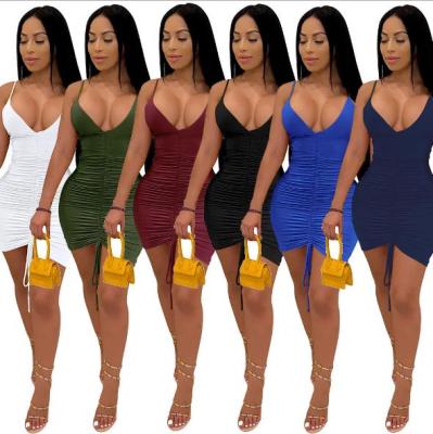 Womens suspenders sexy slim fold nightclub dress new spot WMZ2418