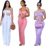 Womens Fashion Slim Fit Lace-up Wrapped Casual Two-Piece Set BLX8201