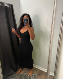 Fashion Slim Hollow Sling Skirt Sexy Dress CH8209
