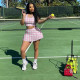 Houndstooth Printed Sports Tank Top Culottes Set CH8217