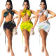 Fashion sexy womens English letter printing two-piece suit JH253