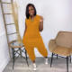 Pure color fashion casual street wear plus size womens jumpsuit TY2050