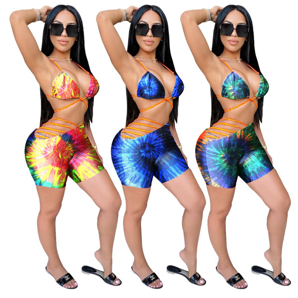 Bikini Tie-Dye Three-Color Two-Piece Set TH209