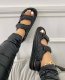 Mid-heel soft-soled Velcro sandals Womens sandals Velcro flats outdoor beach shoes 641331396048