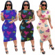 Two-piece fashion and casual ladies English letter printing set JH255