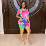 Casual fashion tie-dye printing suit TY1841