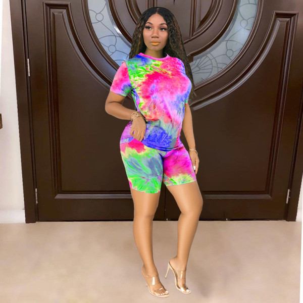 Casual fashion tie-dye printing suit TY1841