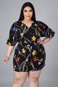 Loose digital print jumpsuit QJ5287